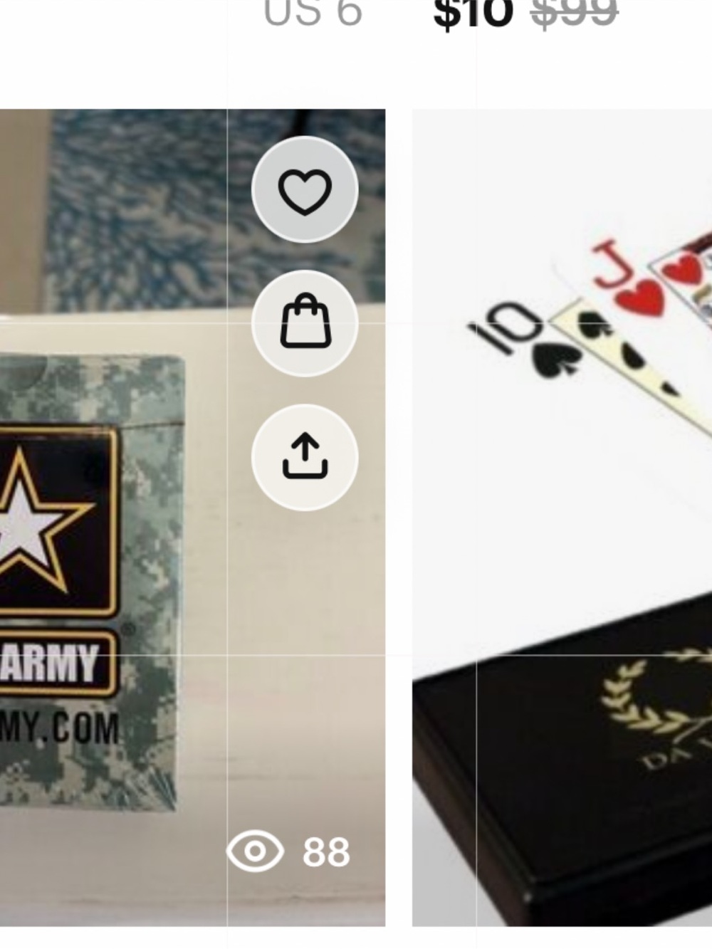 2 decks one U.S. Army Camo Deck Box - & 1 Da Vinci double deck playing cards.